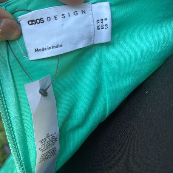 ASOS DESIGN cami embellished sequin seamed maxi dress in dark mint, size 8 - Picture 9 of 9